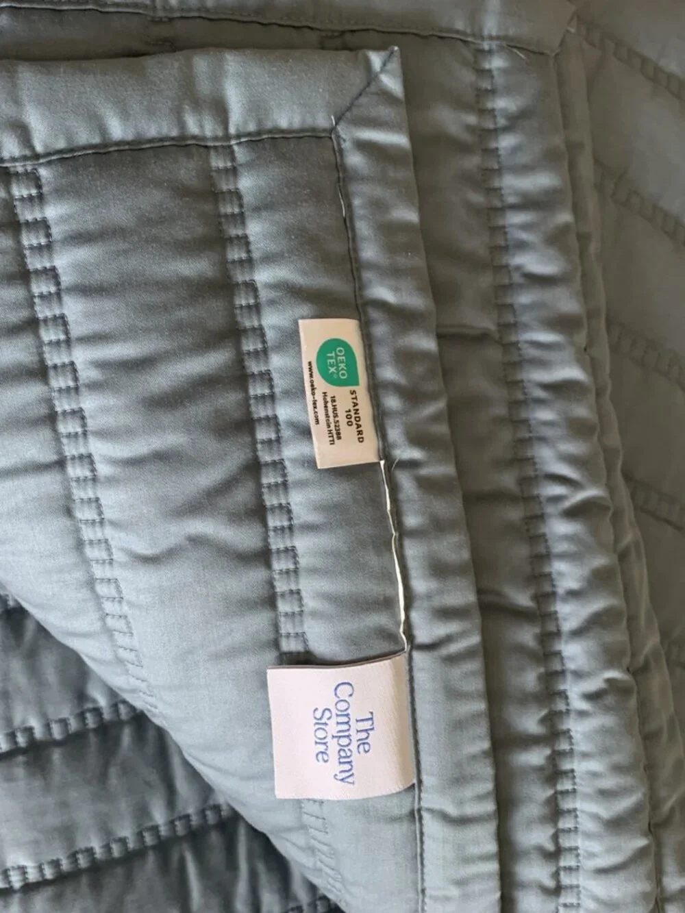 The Company Store King Sateen Coverlet Steel Blue NWOT